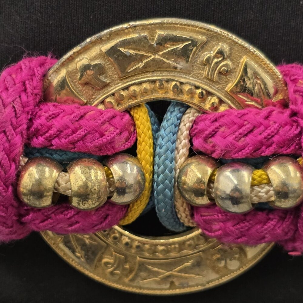 Vintage 1980's Women's Multicolor WOVEN ROPE Belt by The Leather Shop Size S - Picture 2 of 11